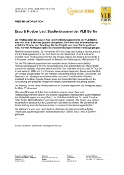 Esau & Hueber baut Studienbrauerei der VLB Berlin
