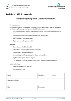 Praktikum RST 2 - Versuch 1 Drehzahlregelung eines