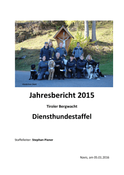 Jahresbericht 2015 - Aktuelles - Tiroler Bergwacht Diensthundestaffel