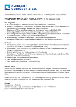 PROPERTY MANAGER RETAIL (M/W) in