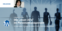 Die „must do`s“ im Personalmanagement