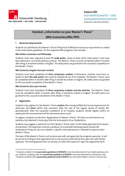 Handout &bdquo;Information on your Master`s Thesis&ldquo;