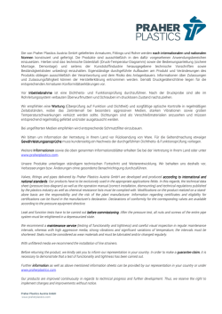 Die von Praher Plastics Austria GmbH gelieferten Armaturen