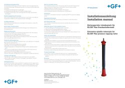 Installationsanleitung Installation manual