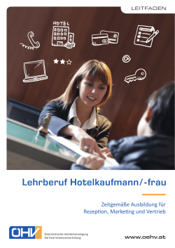 Lehrberuf Hotelkaufmann/-frau - Österreichische Hoteliervereinigung