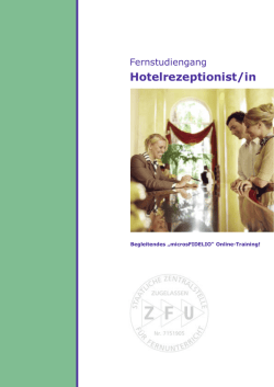 Hotelrezeptionist/in - Fernakademie Touristik