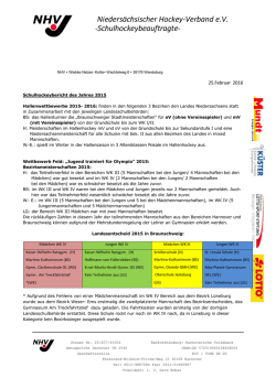 Jahresbericht Schulhockeyreferentin