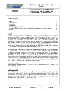 (EU) Nr. 965/2012 über spezialisierten Flugbetrieb