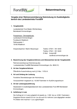 Auschreibungsunterlagen Holzrücken ForstBW Betriebsteil