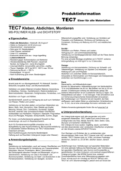 Produktinformation TEC7 Kleben, Abdichten, Montieren