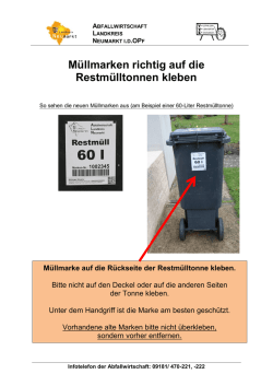 Müllmarken richtig auf die Restmülltonnen kleben