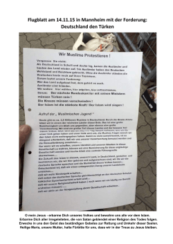 Flugblatt am 14.11.15 in Mannheim mit der Forderung: Deutschland