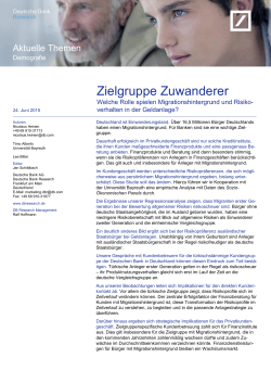Zielgruppe Zuwanderer - Deutsche Bank Research