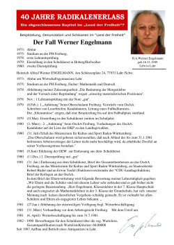 Der Fall Werner Engelmann