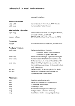 Lebenslauf Dr. med. Andrea Werner
