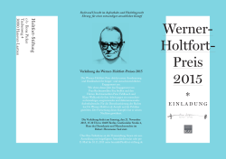 Werner- Holtfort- Preis 2015 - Holtfort