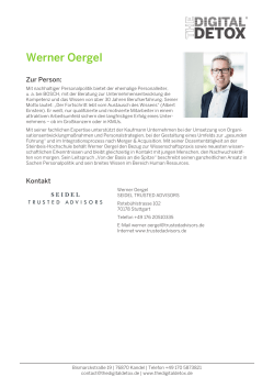 Werner Oergel - THE DIGITAL DETOX® Deutschland