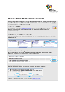 Immatrikulation an der PH Burgenland (einmalig)
