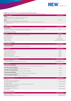 Glasfaser Preisliste