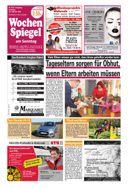 Tageseltern sorgen für Obhut, wenn Eltern arbeiten müssen