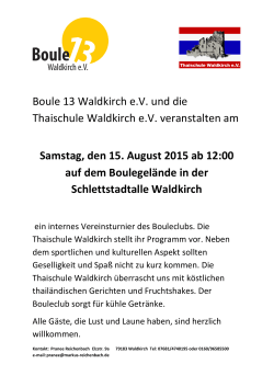 Boule 13 Waldkirch e.V. und die Thaischule Waldkirch e.V.