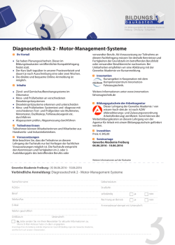 Diagnosetechnik 2 - Motor-Management-Systeme