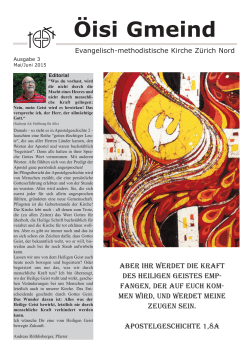 Beiblatt Mai-Juni 2015. - bei der EMK Zürich Nord