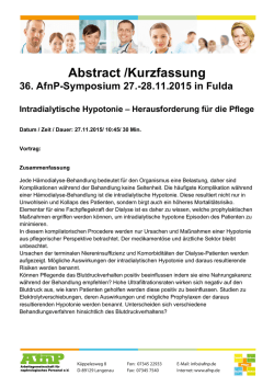 Intradialytische Hypotonie