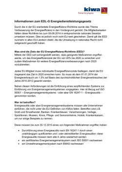 Informationen zum EDL-G Energiedienstleistungsgesetz