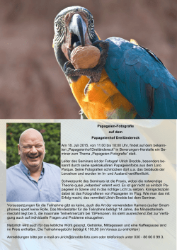 Papageien-Fotografie auf dem Papageienhof Dreiländereck Am 18