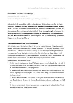 Hartz und die Folgen f&uuml;r Selbstst&auml;ndige Selbstst&auml;ndig