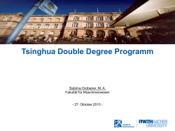 Tsinghua Double Degree Programm
