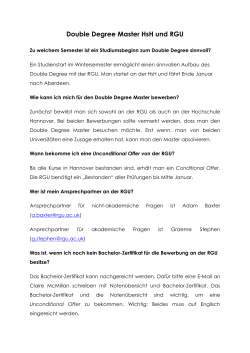 Double Degree Master HsH und RGU