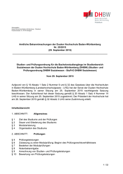 Studien- und Pr&uuml;fungsordnung DHBW Sozialwesen 2015