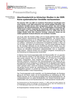 2016-03-15 BPI PM BPI zum Abschlussbericht DDR