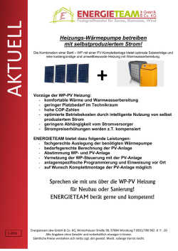 Heizungs-W&auml;rmepumpe betreiben mit selbstproduziertem Strom