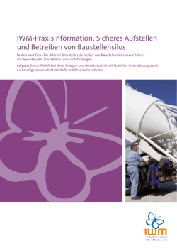 IWM-Praxisinformation: Sicheres Aufstellen und Betreiben von