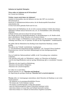 Inklusion im Segelclub Mainspitze Wieso sollen wir Inklusion im