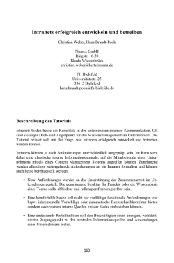 Intranets erfolgreich entwickeln und betreiben