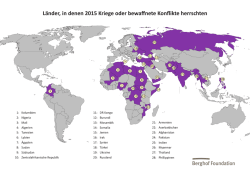 Länder, in denen 2015 Kriege oder bewaffnete Konflikte herrschten