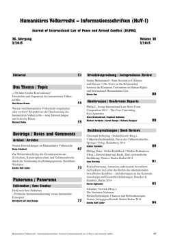 Humanit&auml;res V&ouml;lkerrecht &ndash; Informationsschriften (HuV-I)