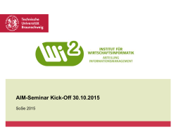AIM-Seminar Kick-Off 30.10.2015 - wi² Blog – Wirtschaftsinformatik