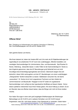 DR. ARMIN FR&Uuml;HAUF Offener Brief