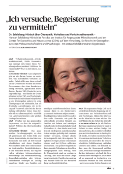 Ich versuche, Begeisterung zu vermitteln&ldquo; &bdquo;