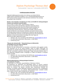 Blockseminar: Dipl.-Psych. Thomas Abel