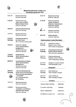 Bienenzuchtverein Lindau Termine 2016 ( Datei)