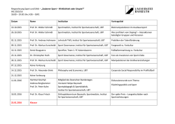 Ringvorlesung Sport und Ethik – „Sauberer Sport – Wirklichkeit oder