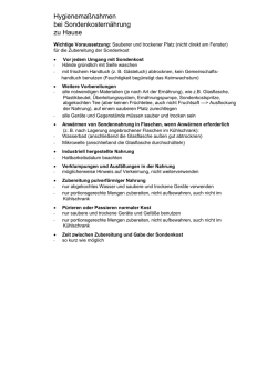 Hygienema&szlig;nahmen bei Sondenkostern&auml;hrung zu Hause