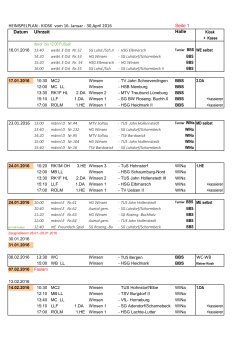 Heimspielplan mit Kioskdiensten (Stand: 18. Januar