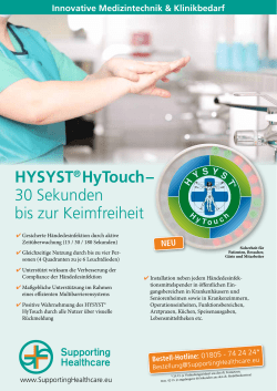 HYSYST&reg;HyTouch &ndash; 30 Sekunden bis zur Keimfreiheit